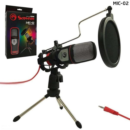 Micrófono Línea Scorpion MIC-02 Luz RGB Marvo