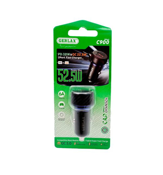 Cargador para Carro Gerlax C900 (Dual – 36W máx.)