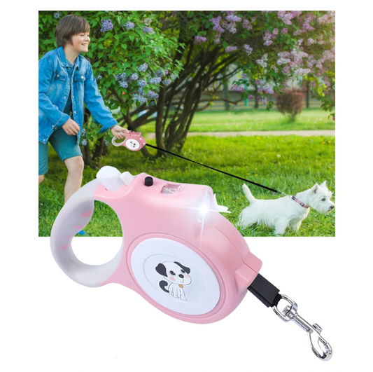 Faja Retráctil para Mascotas 5 m con Luz LED