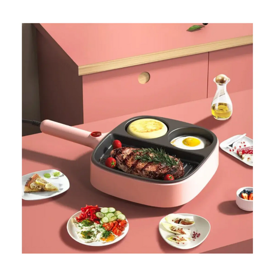 Sartén Eléctrico 3 en 1 – Modelo FEL2305112 (Color rosado)