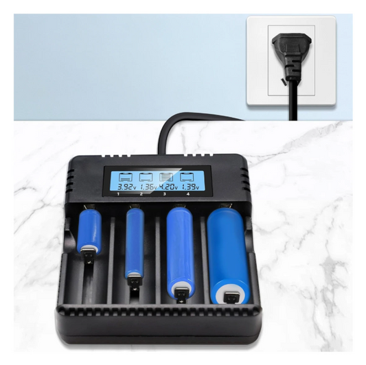Cargador Universal de Baterías con Pantalla