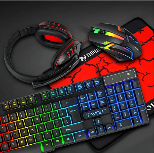 Combo Gamer 4 en 1 TF800 – Teclado, Mouse, Audífonos y Mousepad