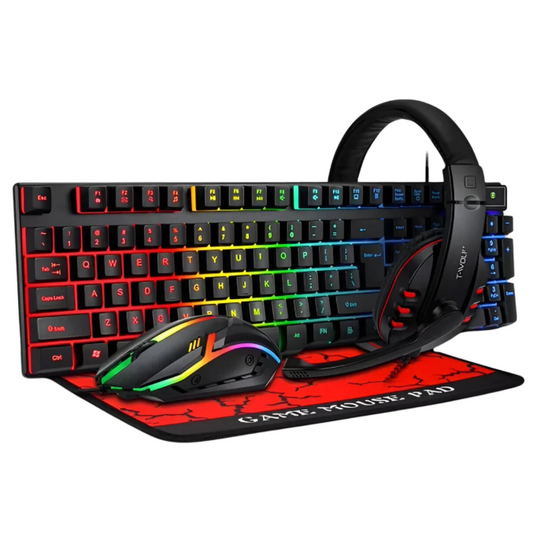 Combo Gamer 4 en 1 TF800 – Teclado, Mouse, Audífonos y Mousepad