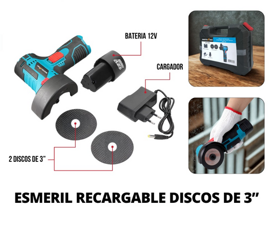Esmeril Recargable 3" con Batería 12V