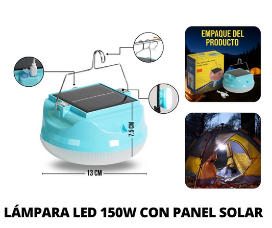 Lámpara LED 1500W con Panel Solar
