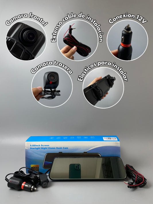 Retrovisor Dual con Pantalla Completa