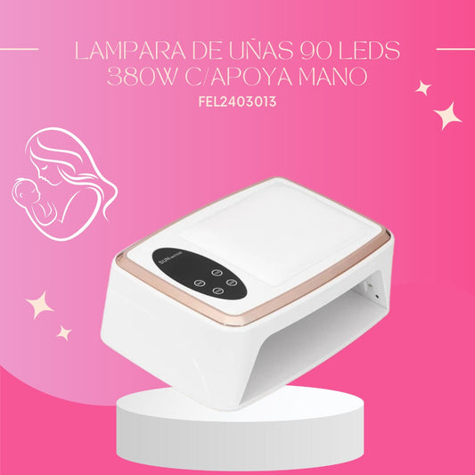 Lámpara de Uñas 90 LEDs 380W con Apoya Mano