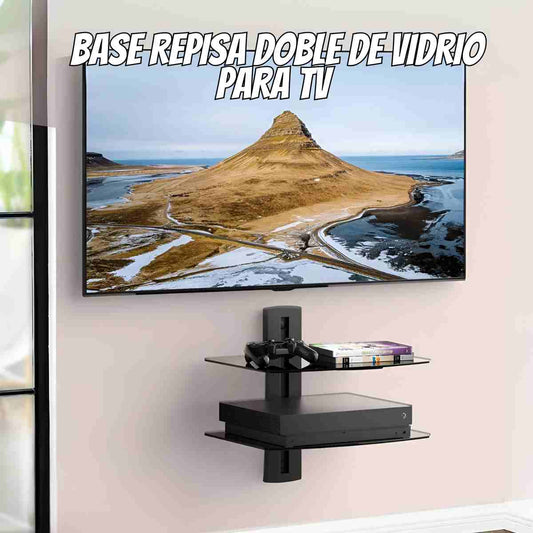 Base Repisa Doble de Vidrio para TV – Montaje en Pared