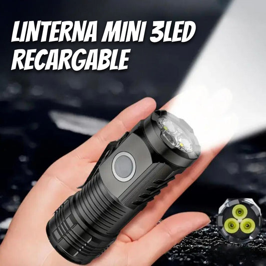 Linterna Mini 3 LED Recargable