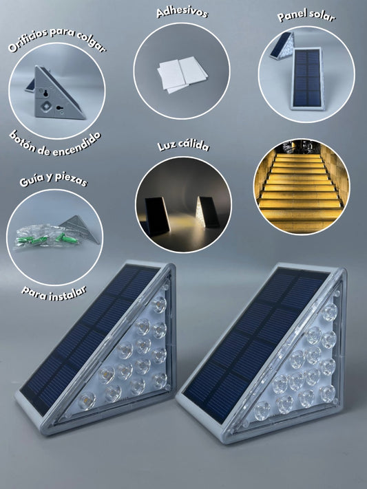 Lámpara solar para escaleras (par)