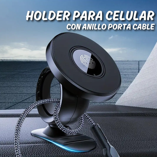 Holder para celular con anillo porta cable