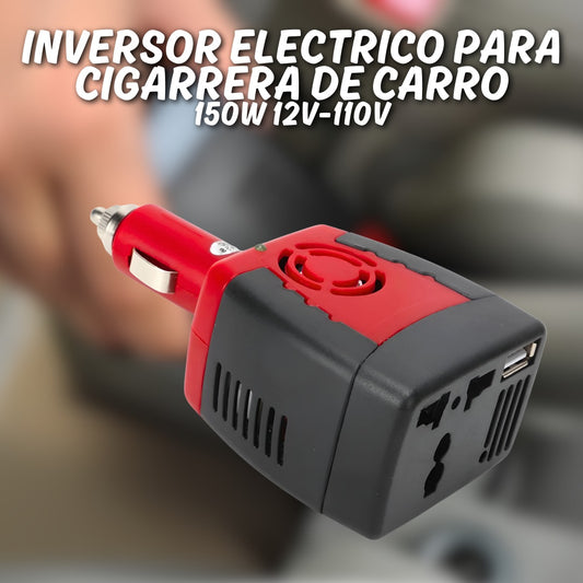 Inversor Eléctrico para Cigarrera de Carro 150W (12V a 110V)