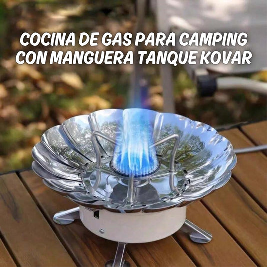 Cocina de Gas para Camping Kovar K-203 con Manguera para Tanque