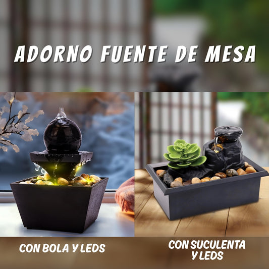 Adorno Fuente de Mesa con Luz LED