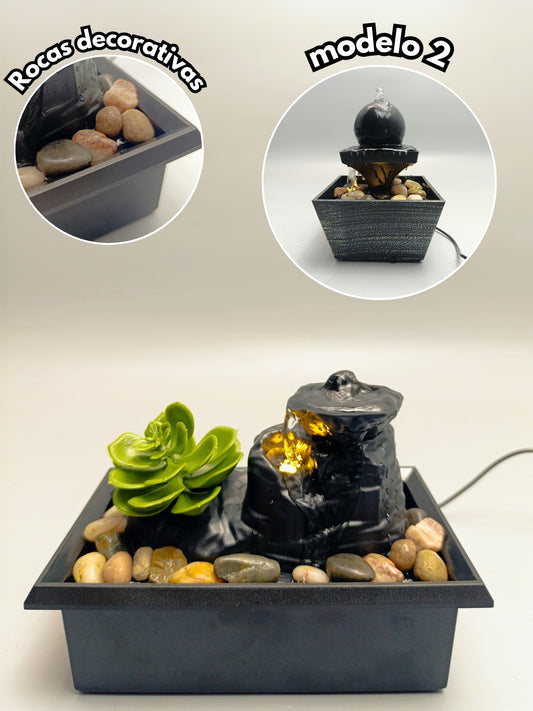 Adorno Fuente de Mesa con Luz LED