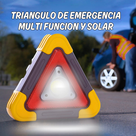 Triángulo de Emergencia Multifunción con Luz y Panel Solar