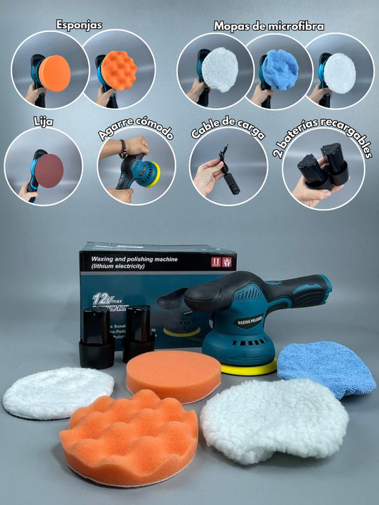 Pulidora Inalámbrica: Set de 8 Piezas con Dos Baterías