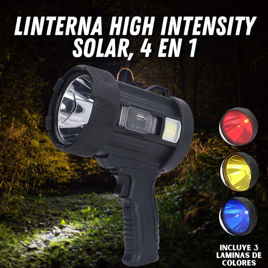 LINTERNA HIGH INTENSITY W 5113 C/PANEL SOLAR Y LENTES 4 EN 1