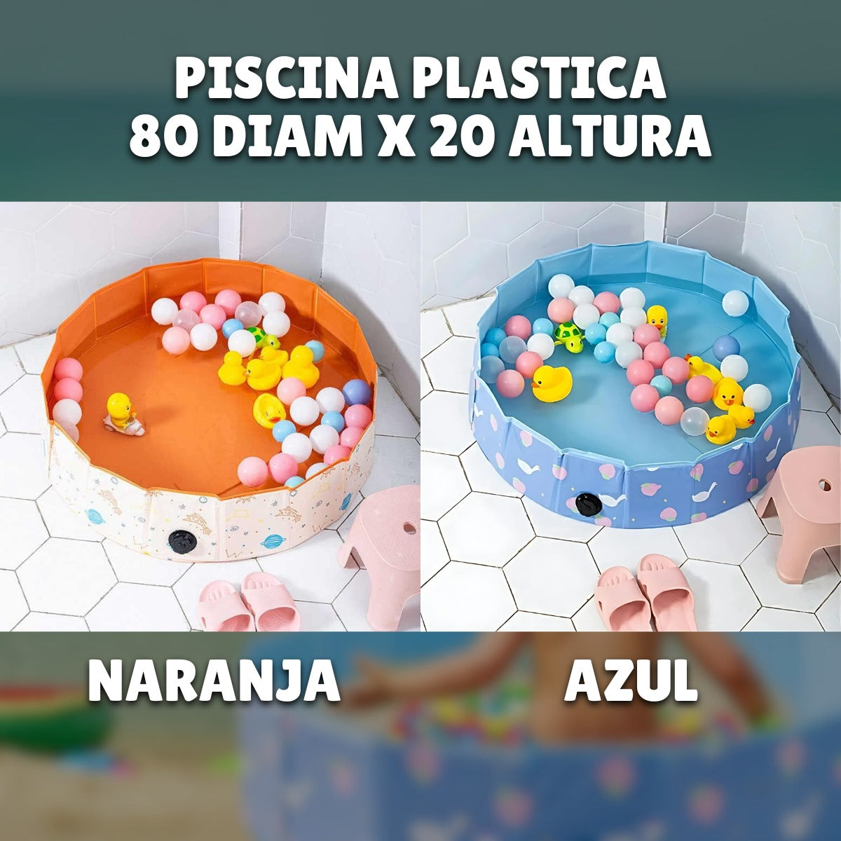 PISCINA PLÁSTICA 80 DIAM X 20 ALTURA