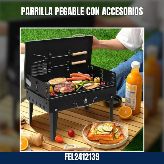 Parilla plegable con accesorios