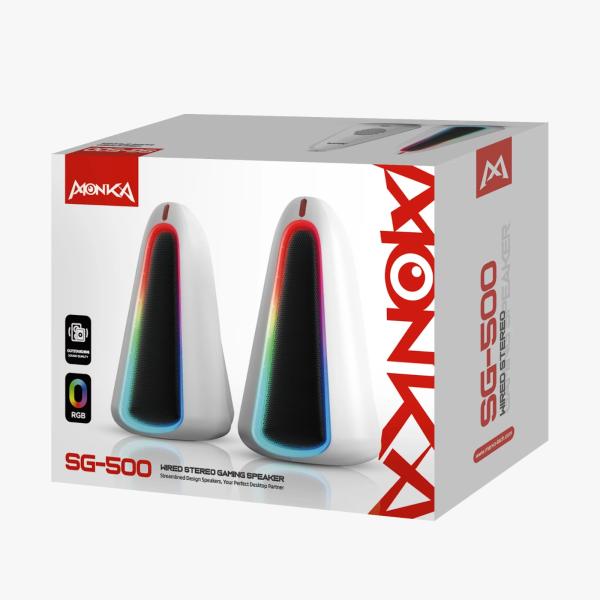 Parlante Estéreo 2.0 Monka SG-500 con Iluminación RGB