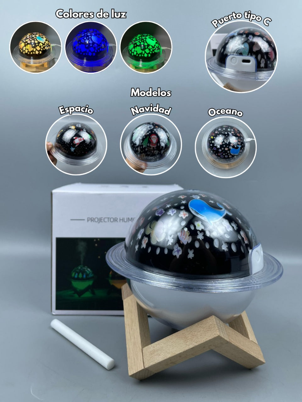 Humidificador y Lámpara Figuras Planet – 250 ml