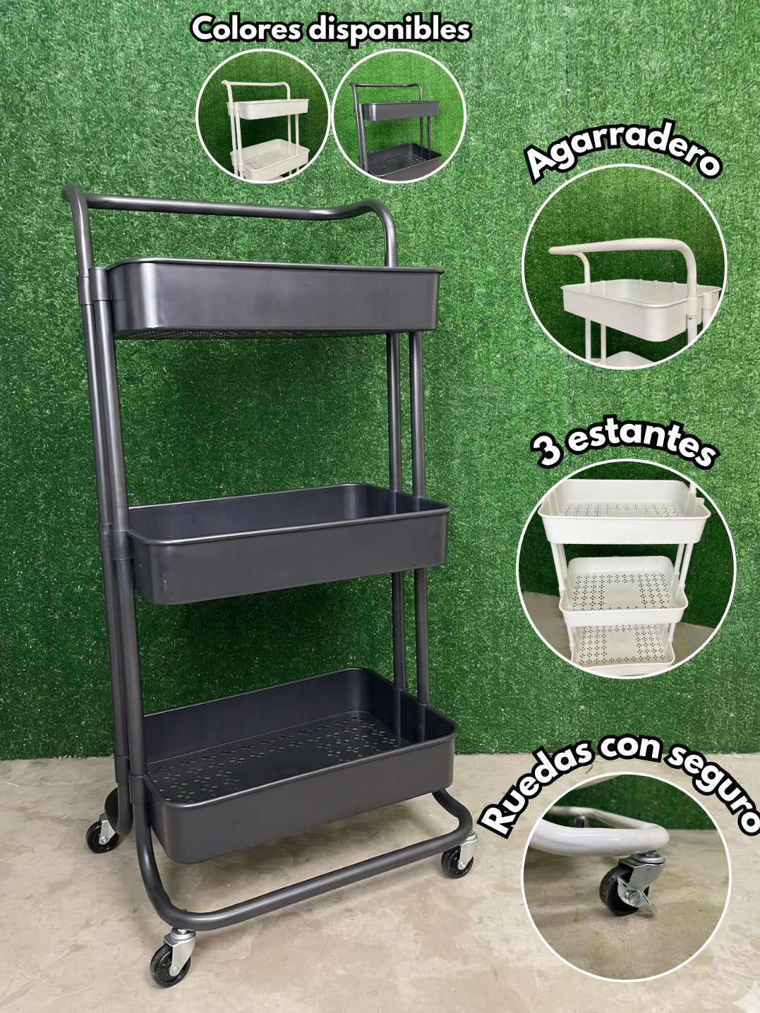 CARRITO ORGANIZADOR C/RUEDAS MULTIUSO