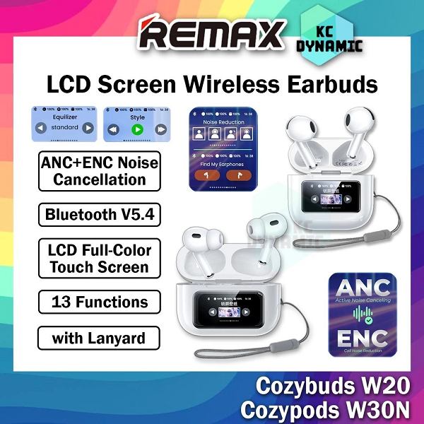 Audífonos Inalámbricos REMAX CozyBuds W20 con Pantalla Touch
