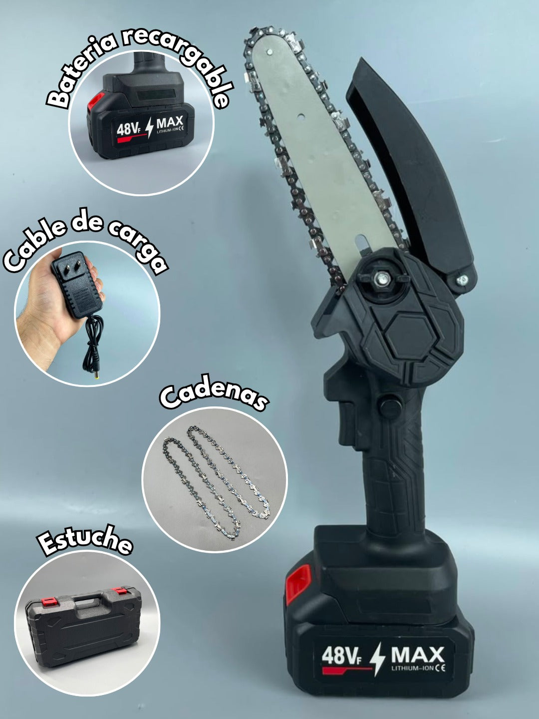 Mini sierra eléctrica recargable