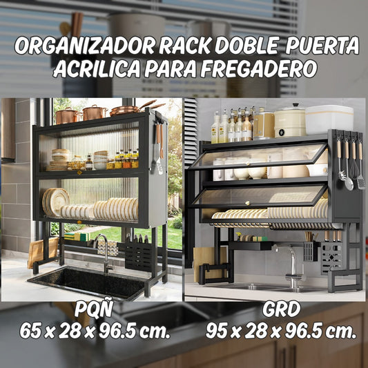 ORGANIZADOR RACK DOBLE PUERTA ACRILICA P/FREG