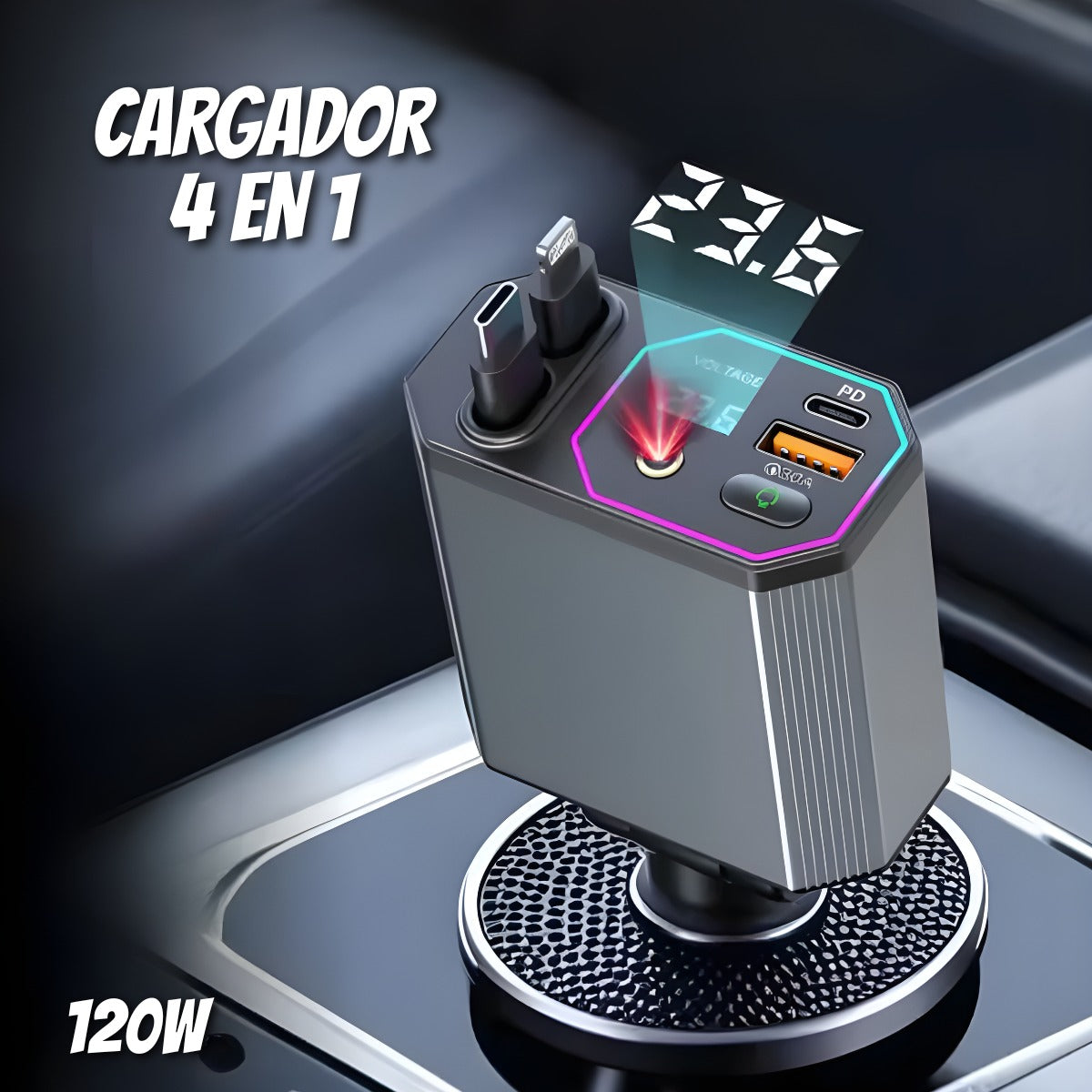 Cargador 4 en 1 con proyector ZTB-A26 120W