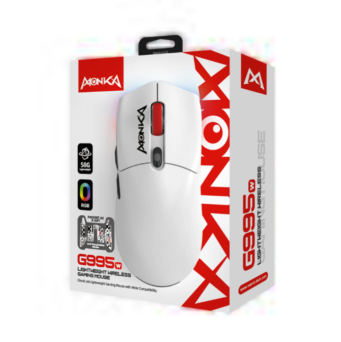 Mouse Gamer Monka G995W – Alámbrico + 2.4G + Bluetooth