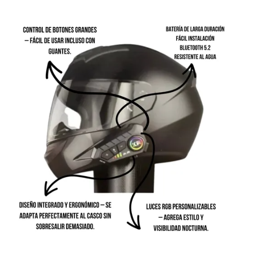 Audífono con Micrófono Bluetooth para Casco KR-M1 | Karler Bass