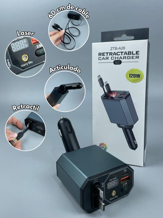Cargador 4 en 1 con proyector ZTB-A26 120W
