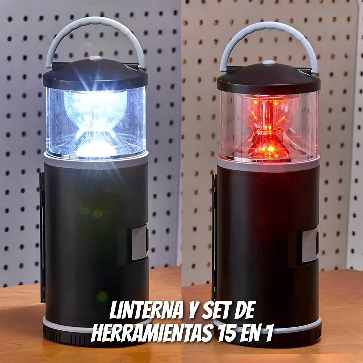 Linterna y set de herramientas set 15 en 1