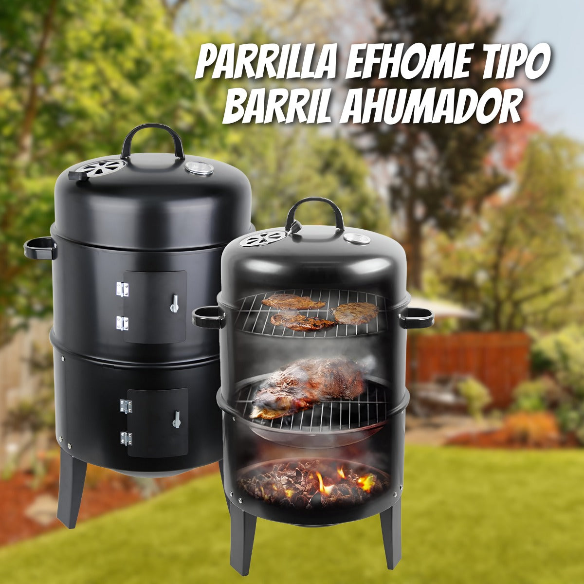 PARRILLA EFHOME TIPO BARRIL AHUMADOR