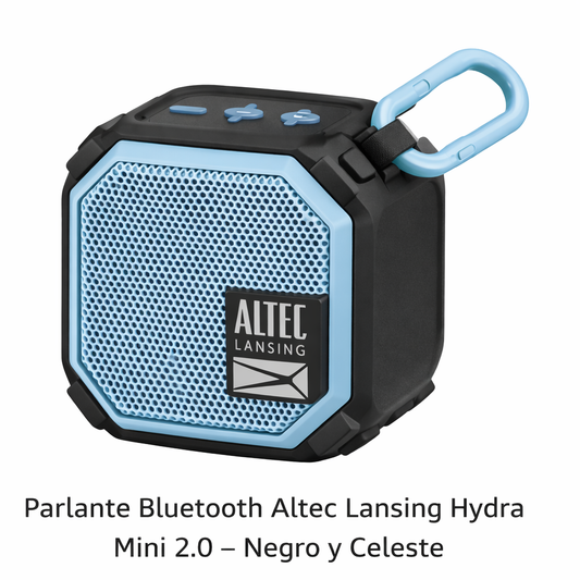 Parlante Bluetooth Altec Lansing Hydra Mini 2.0 – Negro y Celeste