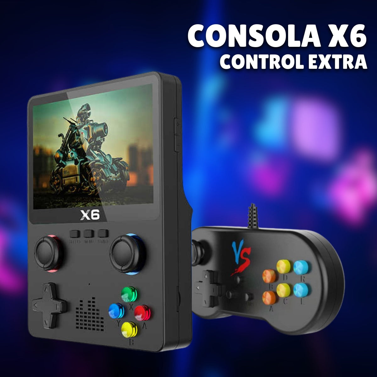 Consola Retro X6 con Control Extra – 6300 Juegos Incluidos