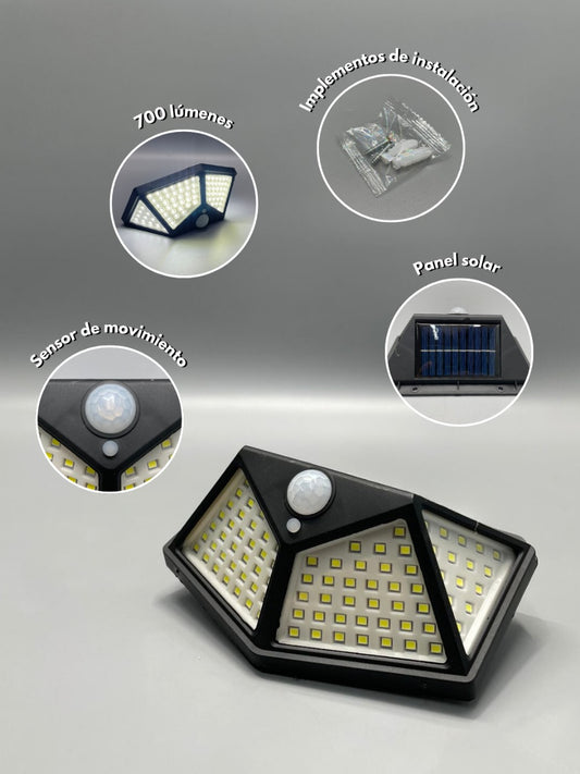 Lámpara de Jardín Solar con Sensor – 100 LEDs / 700 lúmenes