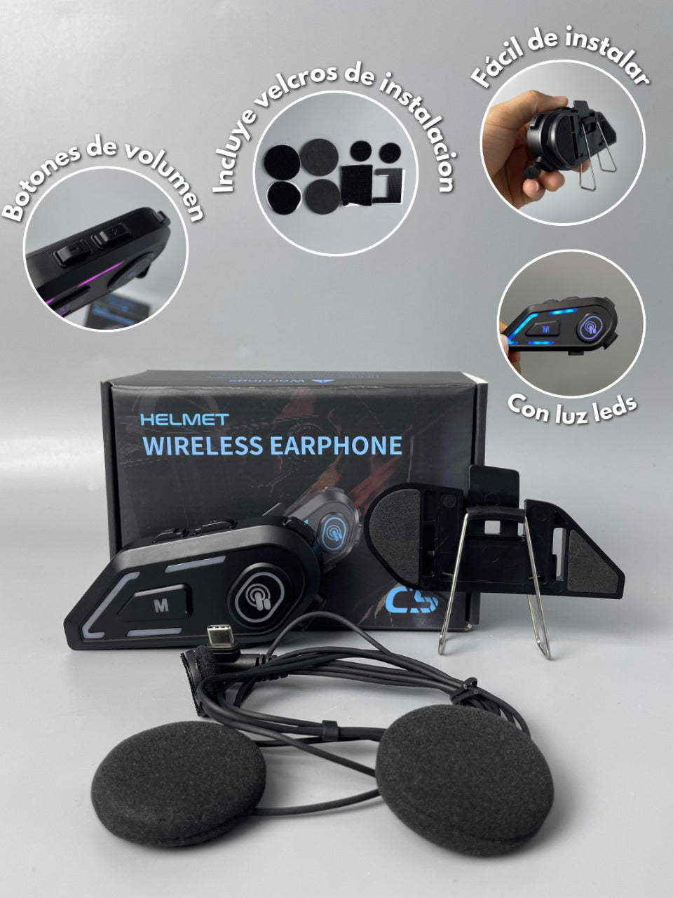 Auricular Speaker de Casco para Moto Bluetooth