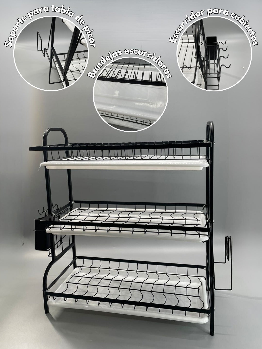 Organizador rack para fregadero 3 bandejas