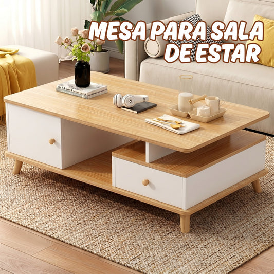 MESA PARA SALA DE ESTAR MADERA C/BLANCO 100*48*45 CM