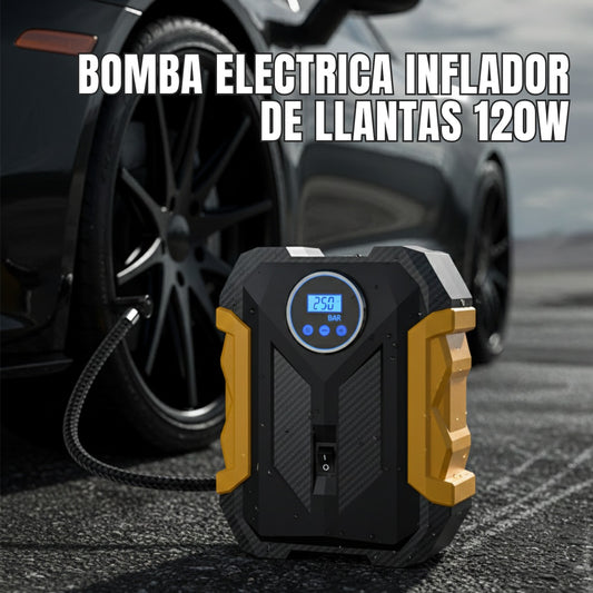 Bomba Eléctrica Inflador de llantas 120w