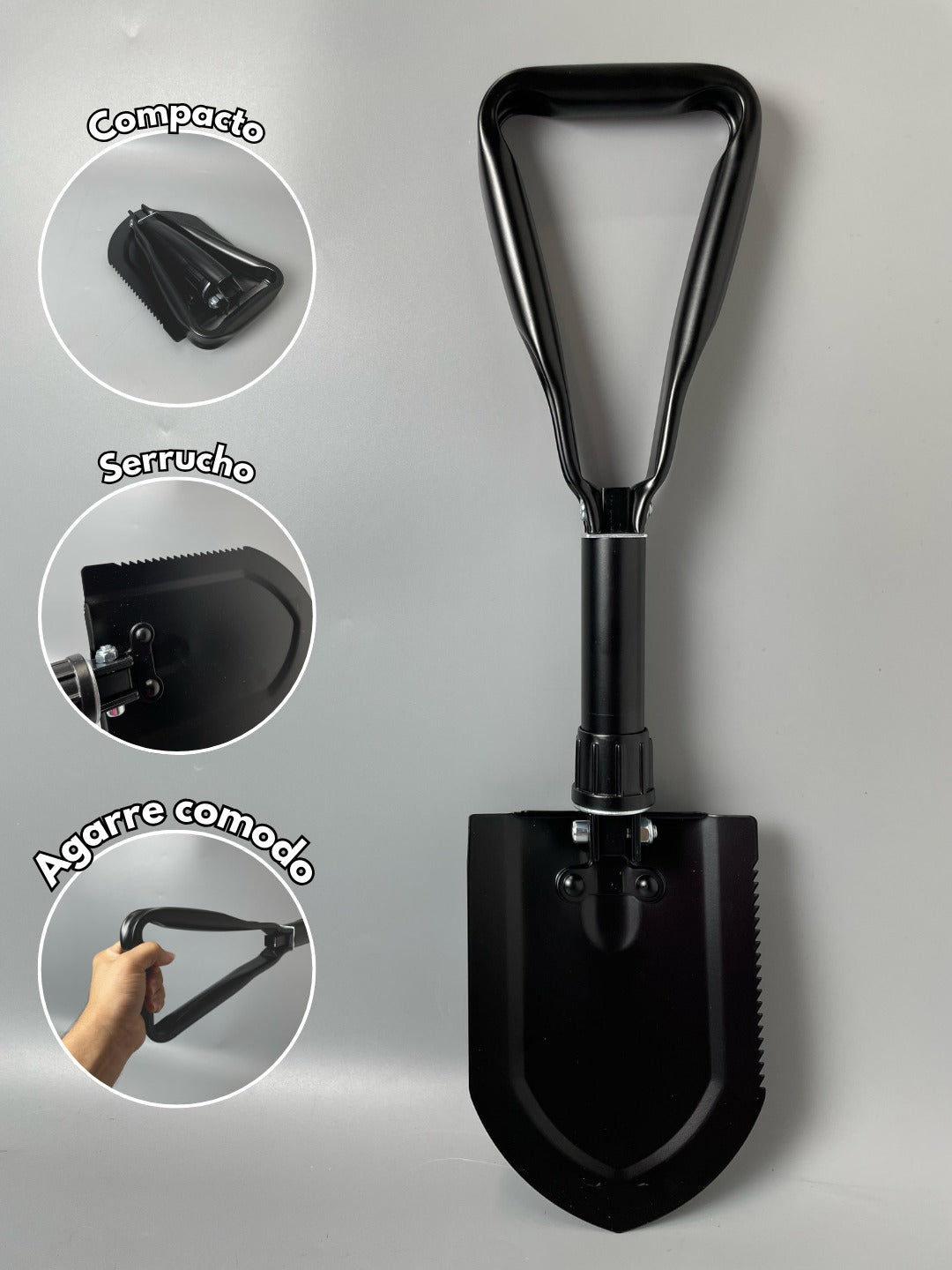 PALA PLEGABLE PARA CAMPING CON BOLSO DE NYLON
