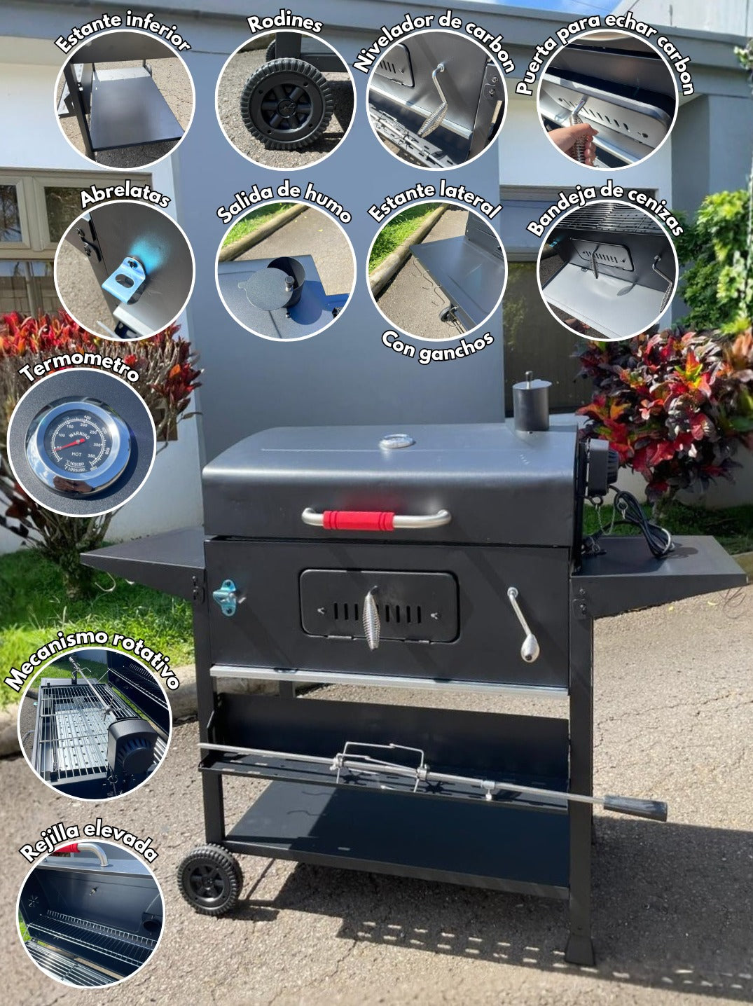 RRILLA EFHOME T020-1 PRO CON ROSTIZADOR ELECTRICO