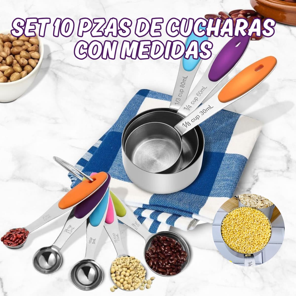 Set 10 pzas de cucharas para medidas
