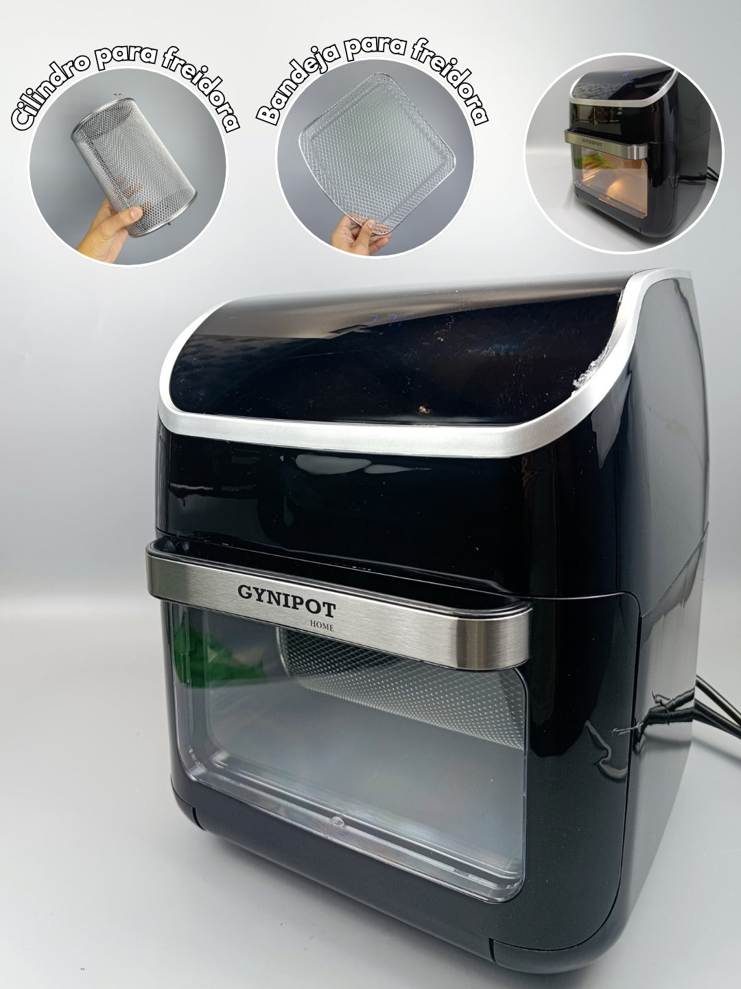 Freidora de Aire y Horno 12L Vidrio Gynipot