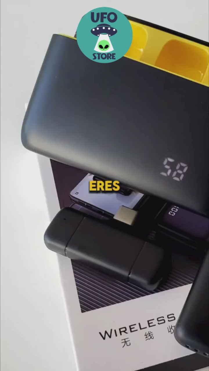 MICRÓFONOS INALÁMBRICOS DELUX P/CELULAR TIPO C SET 2 UNIDADES