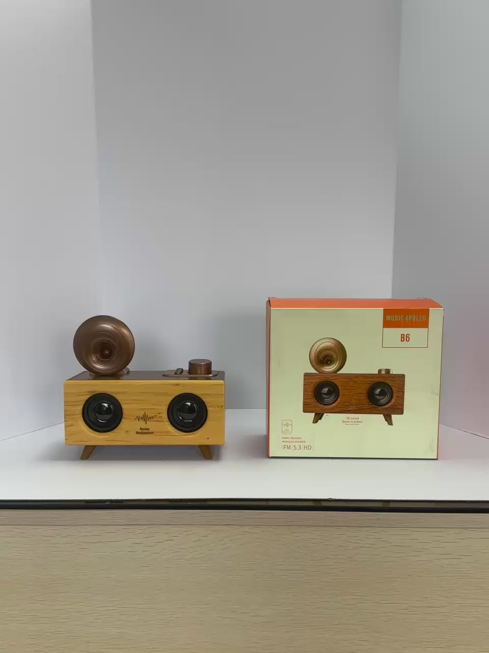 Parlante Vintage Bluetooth Recargable con Puerto USB