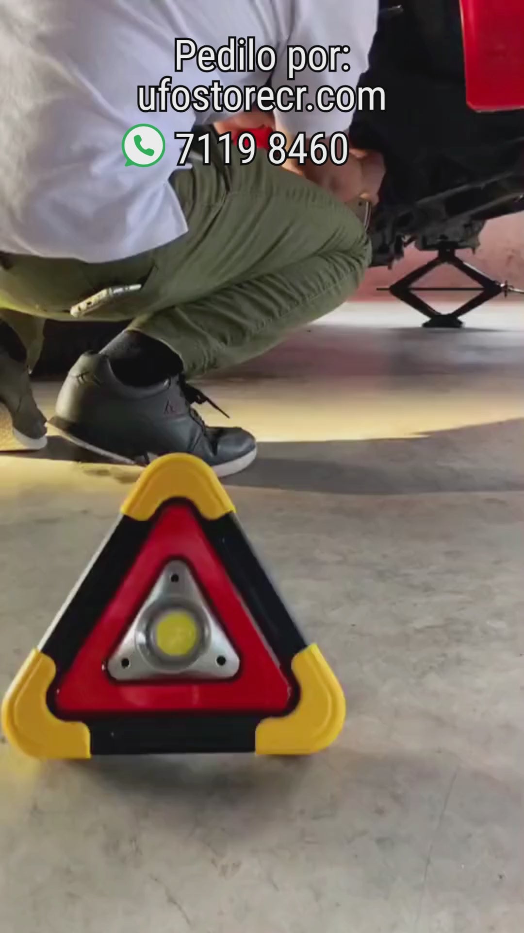 Triángulo de Emergencia Multifunción con Luz y Panel Solar